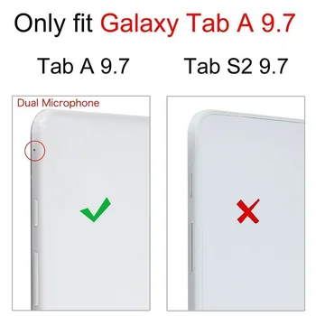 Ultra Slim Case For Samsung Galaxy Tab 9.7 T550 T555 Stovo Dangtelis Skirtas Samsung Galaxy Tab 9.7 SM-T550 SM-T555 Tablet Atveju Rubisafe