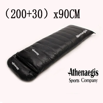 Ultralarge miegmaišį (200+30)*90CM Baltųjų Žąsų Žemyn 2200g/2500g/2800g/3000g Užpildymo Paketas Žiemą Šiltas Saco De Dormir