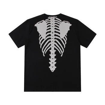 UNCLEDONJM Atspindintis Skeletas marškinėlius vyrų streetwear hip-hop marškinėliai Vyrams Hip-Hop Medvilnės Marškinėliai Homme Viršūnes tees LY-Z28