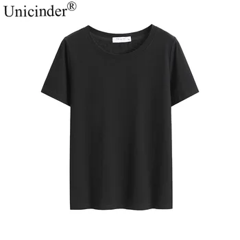 Unicinder Vasaros plius sizze Prarasti Slim vientisos spalvos, mėsinių išsiplėtusios trumpas rankovės moterų, T-marškiniai, didmeninė # 8222