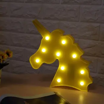 Unicornio Led Naktinis Apšvietimas Vienaragis Šalies 3D LED Stalo Lempa Naujovė Gyvūnų Marquee Pasirašyti Raštą, Lempos Luminaria Vaikams Baby