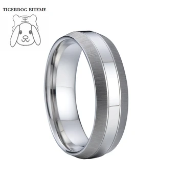 Unikali sidabro spalvos titano žiedas vyrams santuoka aljansus, papuošalai, vestuviniai žiedai, vyras niekada išnyks