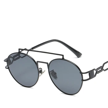 Unikalus steampunk akiniai nuo saulės vyrams, moterims 2018 prabangos prekės ženklo dizaineris Nereguliarus matal rėmo vairavimo atspalvių oculos de sol feminino