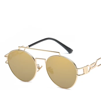 Unikalus steampunk akiniai nuo saulės vyrams, moterims 2018 prabangos prekės ženklo dizaineris Nereguliarus matal rėmo vairavimo atspalvių oculos de sol feminino