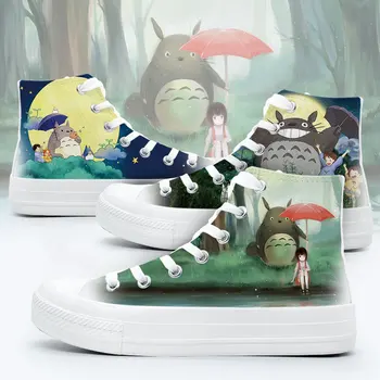 Unisex Anime Tonari no Totoro Atsitiktinis Butas Drobė Batai Totoro Preppy Laisvalaikio plimsolls antis batai Sportbačiai