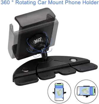 Univerola Automobilinis Telefono Laikiklis Svorio Ryšį Mobiliojo Telefono Mount CD Lizdo, Reguliuojama 360 ° Sukimosi Auto Lock Automobilinį Laikiklį