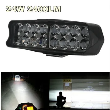 Universalus 24W 2400LM LED Darbo Šviesos Juosta Rūko Prožektoriai, Žibintai Tolimosios šviesos Žibintas 12-85V Automobilių, Sunkvežimių, Bekelės