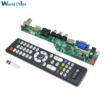 Universalus LCD Valdiklis Valdybos Sprendimo TV Plokštė VGA/HDMI-compatib/AV/TV/USB Sąsaja Vairuotojo Lenta Ratai Valdymo Modulis