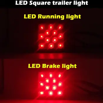 Universalus Raudonas LED Automobilių užpakalinis žibintas Raudonas Stop stop Žibintas, Veikia Lempos Priekabos Sunkvežimių Buksyravimo Pikapas su vilkimo Kablys Imtuvas Dangtis
