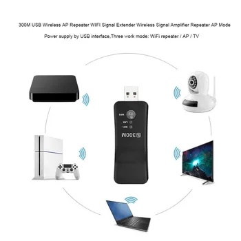 Universalus USB Wireless 300Mbps Wifi Adapteris, RJ-45 Ethernet Tinklo Kartotuvų Tilto Kliento Naujas 