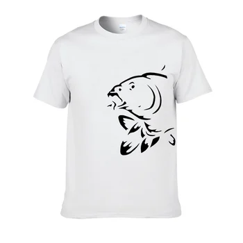 Unny Fishinger Karpis Žuvų Žvejys Sporter T Marškinėliai Vyrams Vasaros Medvilnės, trumpomis Rankovėmis, O ant Kaklo Streetwear T-shirt
