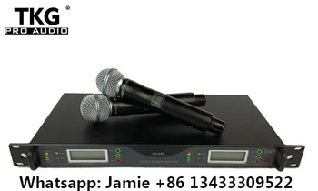 UR24D Belaidžio ryšio Sistemos Su Dviguba Nešiojamą Bevielį Mikrofoną 640-690mhz juoda UHF UR4D laisvų rankų įranga lavalier dual Bevielis Mikrofonas