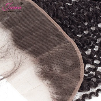 Urmu parduoti 13x4 Brazilijos Keistą Garbanotas Plaukų Nėrinių Priekinės ausies Iki Ausies HD Uždarymo Remy Human Hair Priekinės Uždaryti