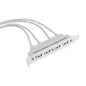 USB 2.0 4 Port Galinis Skydelis PCI Laikiklis su Dviguba 9-Pin motininės Plokštės Antraštė Kabelis QJY99