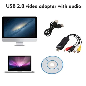 USB 2.0 Easycap Užfiksuoti 4 Kanalų Vaizdo TV, DVD, VHS Audio Capture Vaizdo Adapterio Kortelės, TV, Video DVR Windows 10/8/7/XP