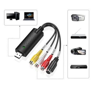 USB 2.0 Garso TV Vaizdo VHS į KOMPIUTERĮ, DVD ir VCR 1080P Konverteris Filmavimo Kortelės Adapteris Įrašymo VCR su Digtal Vairuotojas