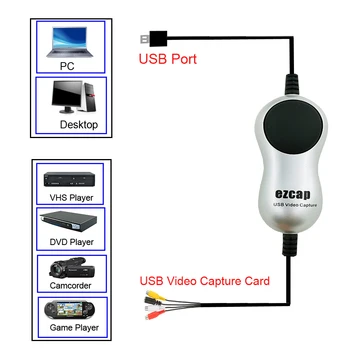 USB 2.0 USB2.0 Vaizdo Garso įrašymo Grabber Adapteris DVR DVD Grotuvas Analoginio į Skaitmeninį Formatą Windows10 Win7, win8 win10 XP