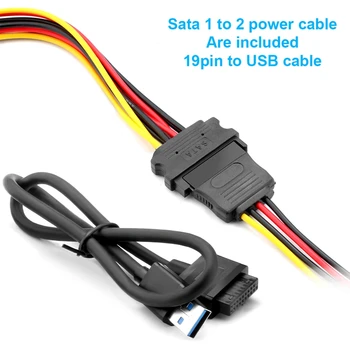 USB 3.0 C Tipo PCI-E Išplėtimo Plokštę 5 Uostuose Adapteris, Išorinis Valdiklis Express 19Pin Kabelis SATA Maitinimo Jungties Laidas