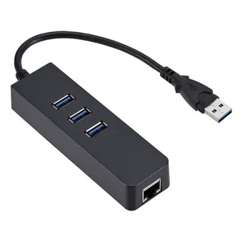 USB 3.0 Hub USB Ethernet RJ45 Lan Tinklo plokštė, 1000Mbps Gigabit Ethernet Adapter USB Hub 3.0, skirta Windows 
