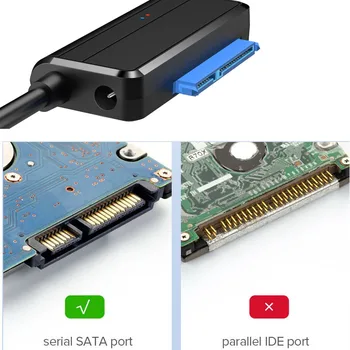 USB 3.0 Prie SATA su 12V 2A AC DC ES Maitinimo Adapterio Kabelis, skirtas 3.5 2.5 colių HDD SSD Standžiojo Disko Parama 1 TB 2TB 4TB 2.5