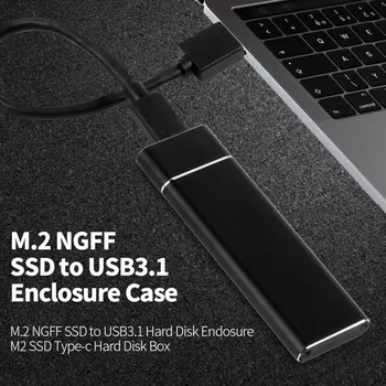 USB 3.1 M. 2 NGFF SSD Mobiliojo standžiojo disko dėžutė Adapterio Kortelės Išorės Talpyklos Atveju m2 SATA SSD USB 3.1 2230-2280