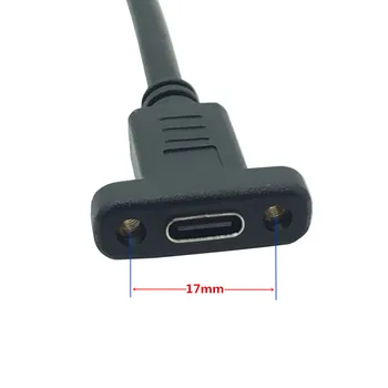 USB C Kabelio Moterų moterims, C Tipo Adapteris USB-C Adapteris su Panel Mount Varžtas USB 3.1 Tipas-C Jungtis, Keitiklis 10Gbps