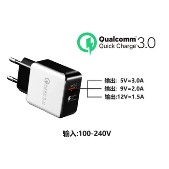 USB Greita Įkrovimo QC 3.0 Smart 5V 9V 12 Greitas USB Įkroviklis Samsung