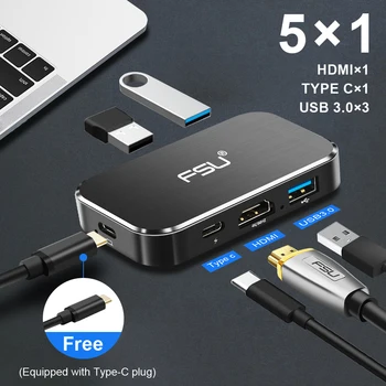 USB Hub USB C į HDMI Adapteris Modelis C iki Kelių USB 3.0 HUB HDMI Adapteris 4k 60Hz Thunderbolt 