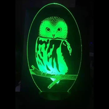 USB LED 3D Vaizdo Owl Modeliavimas Naktį Šviesos Bady Naktiniai Miego Stalo Lempa Vaikams Dovanos Kūrybinę Nuotaiką Lampara Gyvūnų Šviesos Šviestuvas