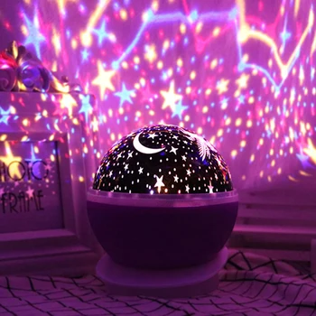 USB Maitinimo 360 Laipsnių Besisukantis Vienaragis Projekcija Lempos Žvaigždėtą Mėnulis Spalvinga Naktį Šviesos Vaikams, Kūdikio Gimtadienio Dovana Kambarys Deco