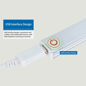 USB Palieskite Jutiklio Juostelės Pritemdomi LED Juostos Lempos Pagal Lentyna, Stalas, Šviesos, Miegamojo Lovos Spinta Spintelė Vonios kambarys Vaiskiai Balta