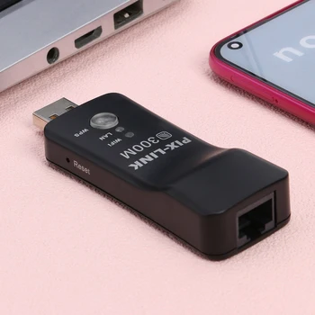 USB TV WiFi Dongle Adapterį 300Mbps Universalus Belaidis Imtuvas Tinklo plokštė RJ45 Subtilus Dizainas Patvarus WiFi Adapteris