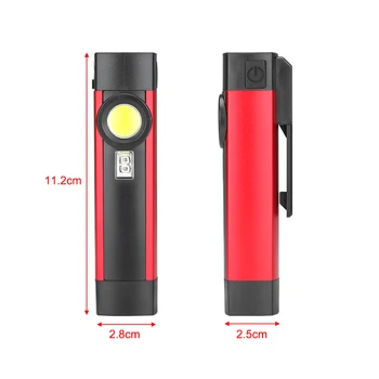 USB Įkraunamas LED Žibintuvėlis COB Darbą Šviesos Nešiojamų darbo žibintuvėlis, juodas UV šviesos 395nm Ultravioletinių 4 režimai UV Žibintuvėlis