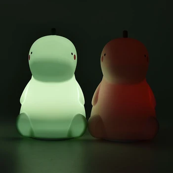 USB Įkrovimo LED Silikono Dinozaurų Naktį Lempa Vaikams Kalėdų Dovana