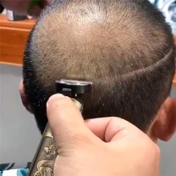USB Įkrovimo Plaukų Clipper Vyrų Kirpykla Profesionalūs 0mm Plaukų Žoliapjovės T Mentės Belaidžius Drožyba Plaukų Pjovimo Staklės Suaugusiems Vaikams