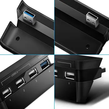 USB Šakotuvą už PS4 Slim USB 3.0 Super Perdavimo Greitis Įkroviklis, duomenų Valdytojas Splitter Plėtra Adapteris su LED Indikatorius, 4 USB Prievadas