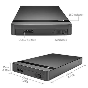 USB3.0 Kietojo Disko Gaubtas, Išorinius Kietuosius Diskus Nešiojamų Darbalaukio Mobiliojo Standžiojo Disko Dėžutė Nešiojamų Hardisk