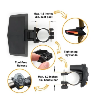 USBrechargeable Dviračių uodegos šviesos posūkio signalo-Belaidžio nuotolinio valdymo vandeniui dviratį uodegos šviesos pažangi šviesa