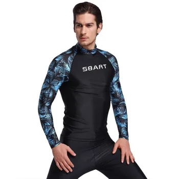 UV Apsauga Rashguard Vyrams, ilgomis Rankovėmis maudymosi kostiumėlį Plaukti Marškinėliai Naršyti Bėrimas Apsaugas Vyrų Banglenčių ir Plaukimo, Nardymo Kostiumą Drabužių