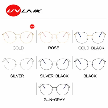 UVLAIK Anti-mėlyna šviesa Katės akis moterų akiniai, rėmeliai Derliaus prekės ženklo dizainas metalinis rėmas Unisex verslo, darbo akiniai eeywear