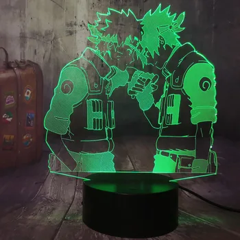 Uzumaki Naruto Japonijos Naruto Anime 3D LED Optinė Iliuzija Naktį Šviesos Stalo Lempa Miegamojo Puošimas Kalėdų lempos Dropshipping