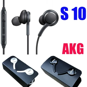 Už AKG Sumsang Galaxy S10 ausinės 3,5 mm laidinė laisvų rankų įranga sporto ausinių Garsumo Valdymas Su Mic Telefonas Galva Už Sumsang S8 S9