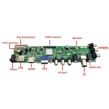 Už B156XW02 1366X768 TV VGA USB 3363 skaitmeninis rinkinys, HDMI, AV-40pin LVDS DVB-T signalo 15.6