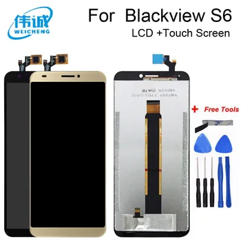 Už Blackview S6 LCD Ekranas Blackview S6 Jutiklis LCD Jutiklinis Ekranas Patikrintas Ekrano skaitmeninis keitiklis Surinkimo Dalys, Įrankiai