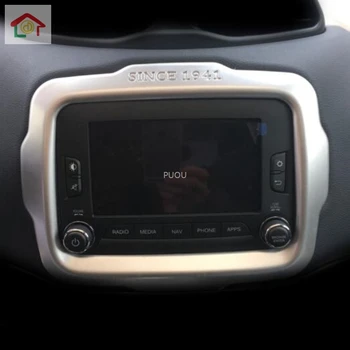 Už Jeep Renegade 2016 2017 2018 2019 Automobilių GPS Navigacijos Skydelio Dangtelį Apdaila Apdaila Lipdukas, Interjero Priedai