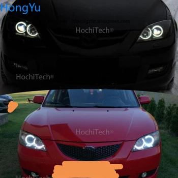 Už Mazda 3 mazda3 2002 - 2007 m. Super Ryški balta spalva 3528 SMD led Angel Eyes komplektas, šviesos važiavimui dieną DRL