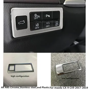 Už Mazda CX-9 CX9 2017 2018 2019 2020 Automobilio Klijuoti Optikos Vidinis Padengti ABS Chrome Priekinis Žibintas Jungiklis Apdailos Rėmas Žibintas 1pcs