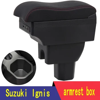 Už Suzuki Ignis porankiu box USB Įkrovimo didina Dvigubo sluoksnio centrinė Parduotuvė turinio puodelio laikiklis peleninė priedai 16-18