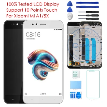 Už Xiaomi Mi A1 LCD Ekranas skaitmeninis keitiklis + Rėmelis 10 