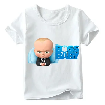 Vaikai Bosas Kūdikių Spausdinti Juokingi marškinėliai Vaikų Vasaros trumpomis Rankovėmis Viršūnes Berniukų ir Mergaičių Soft White T-shirt,ooo5192